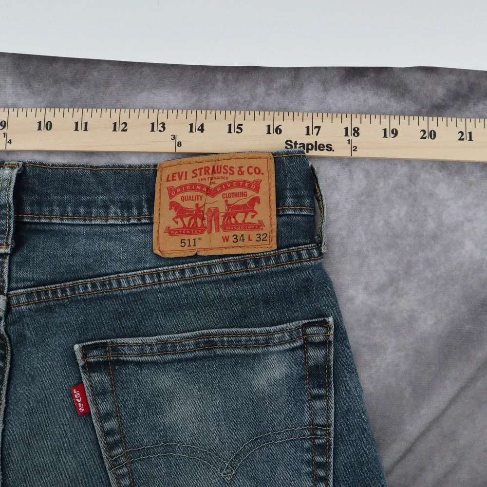 Levi's 511 Jeans 34x32 Slim Fit Modern Blue Stretch Denim Pants
